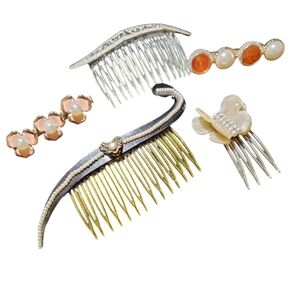 Gold & Silver Vintage-Inspired Hair Accessory Bundle | Combs & Barrettes